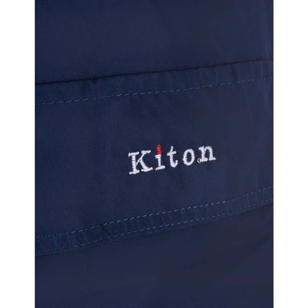 Kiton Blauwe Polyester Swim Boxer Shorts Blue Heren