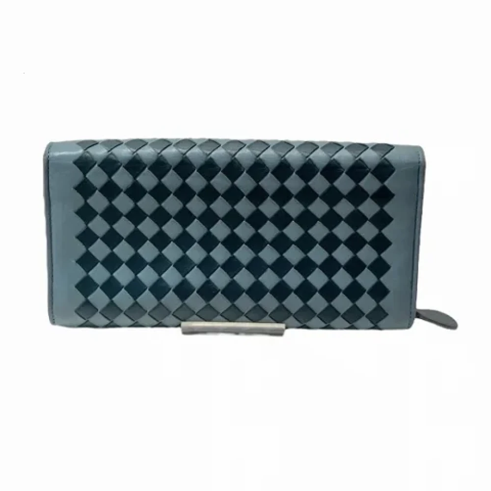 Bottega Veneta Vintage Pre-owned Leather wallets Blue Dames