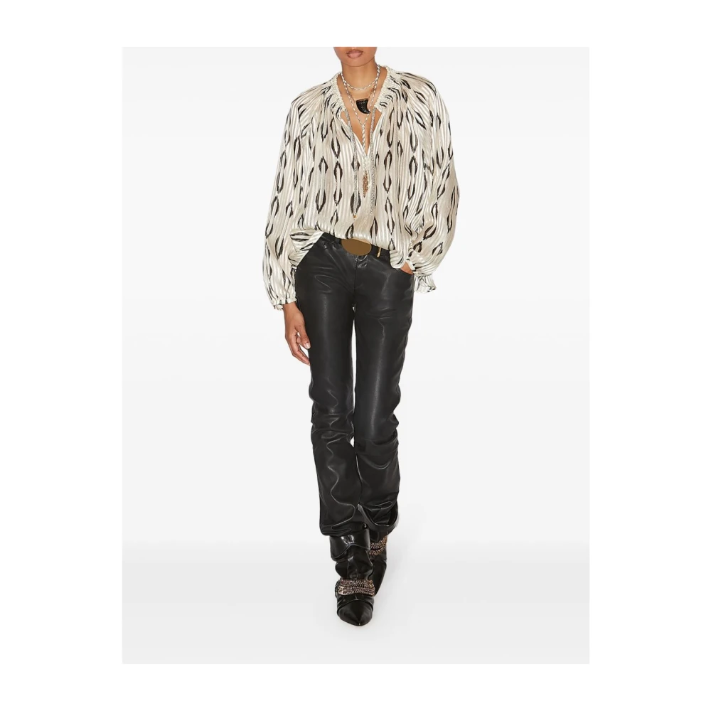 Isabel marant Beige Zijde Metallic Topwear Beige Dames