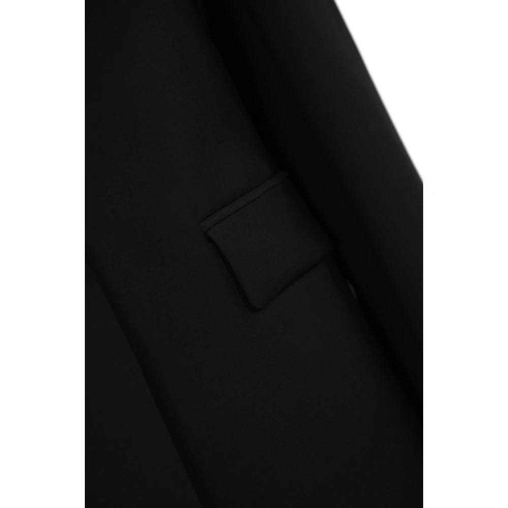 Max Mara Weekend Zwarte wollen jas met revers Black Dames