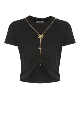 black-cotton-t-shirt-with-bow-chain