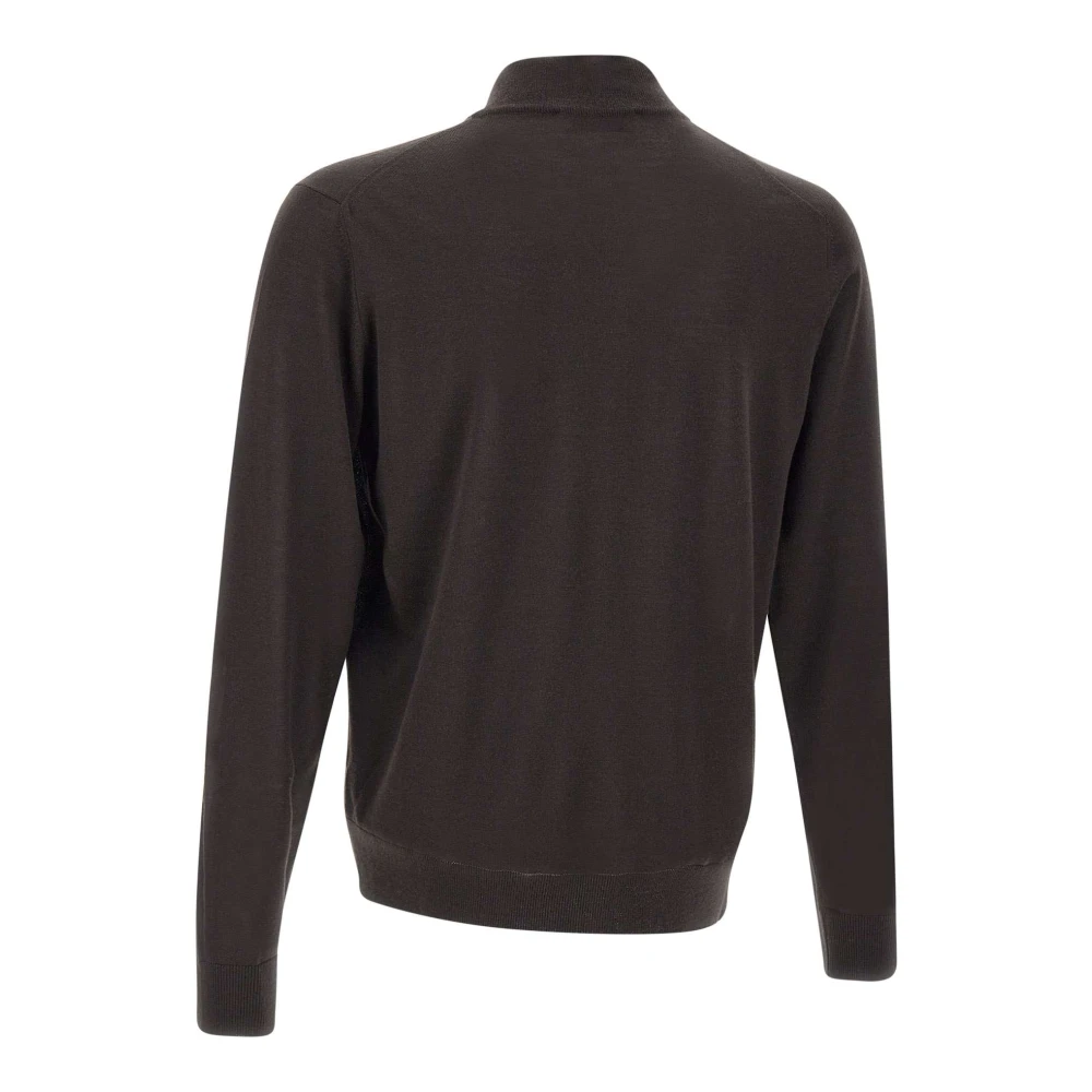 Filippo De Laurentiis Bruine Wollen Trui met Ritssluiting Brown Heren