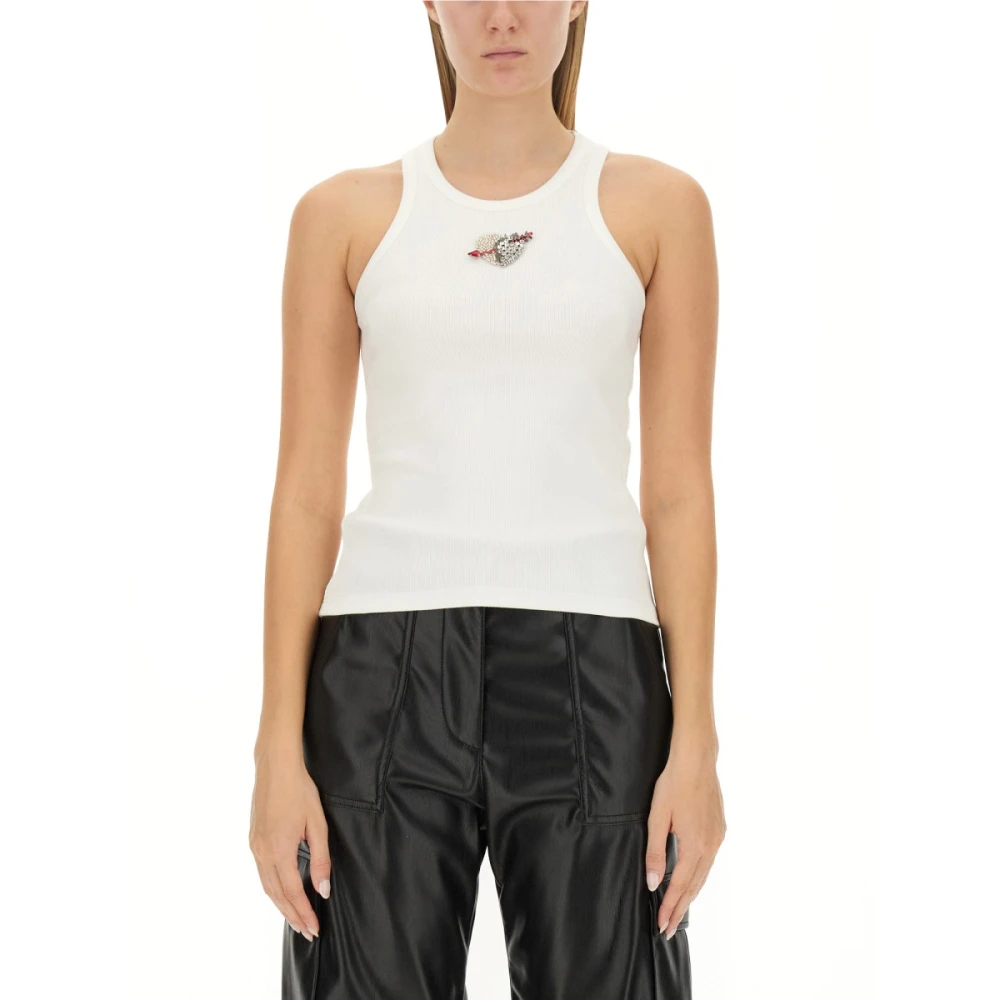 Msgm Stijlvolle katoenen tops White Dames