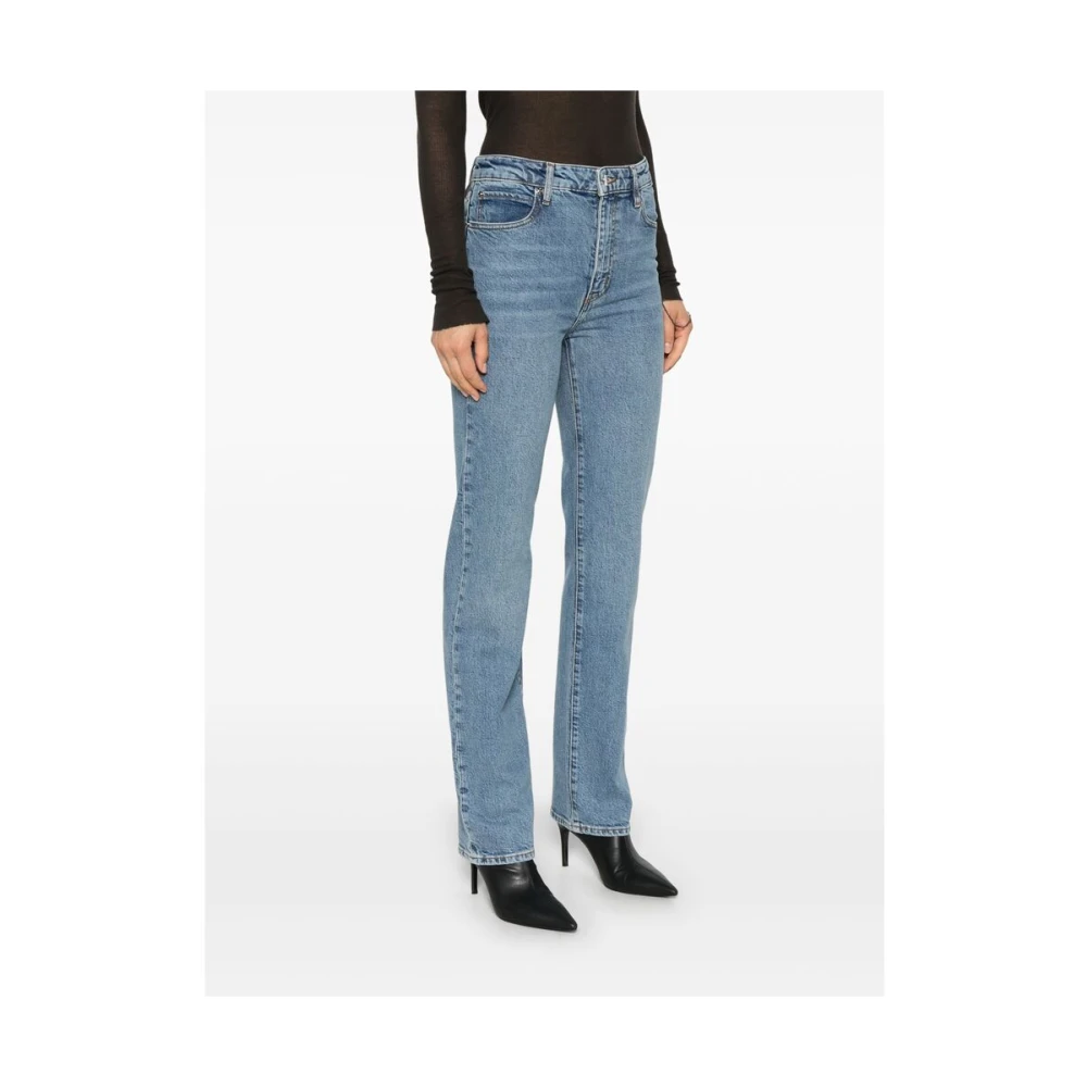 Frame Indigo Blauwe Denim High-Waisted Jeans Blue Dames