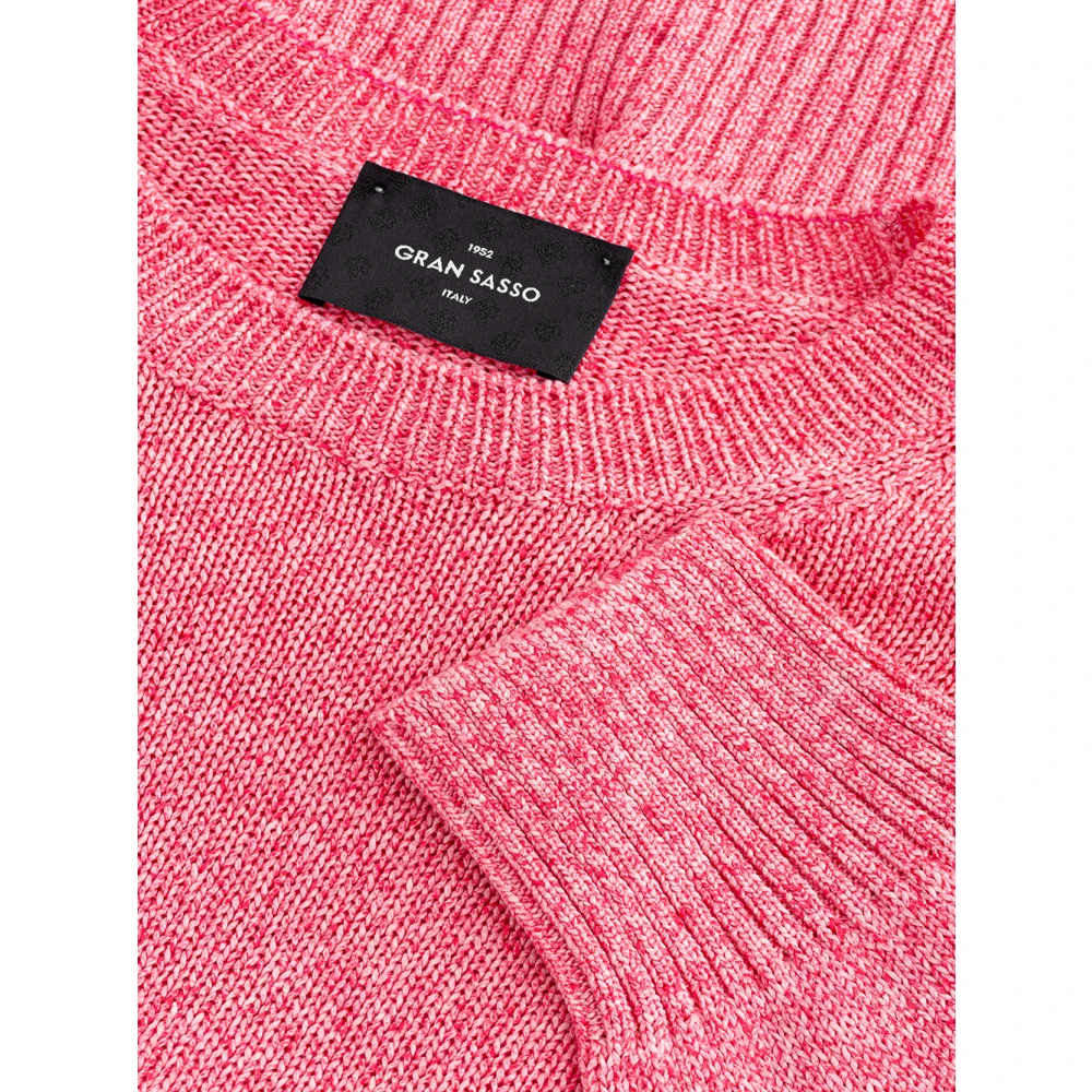 Gran Sasso Roze Katoenen Crewneck T-shirt Pink Heren