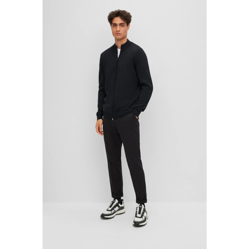 Hugo Boss Moderne Zip Sweater Zwart Black Heren