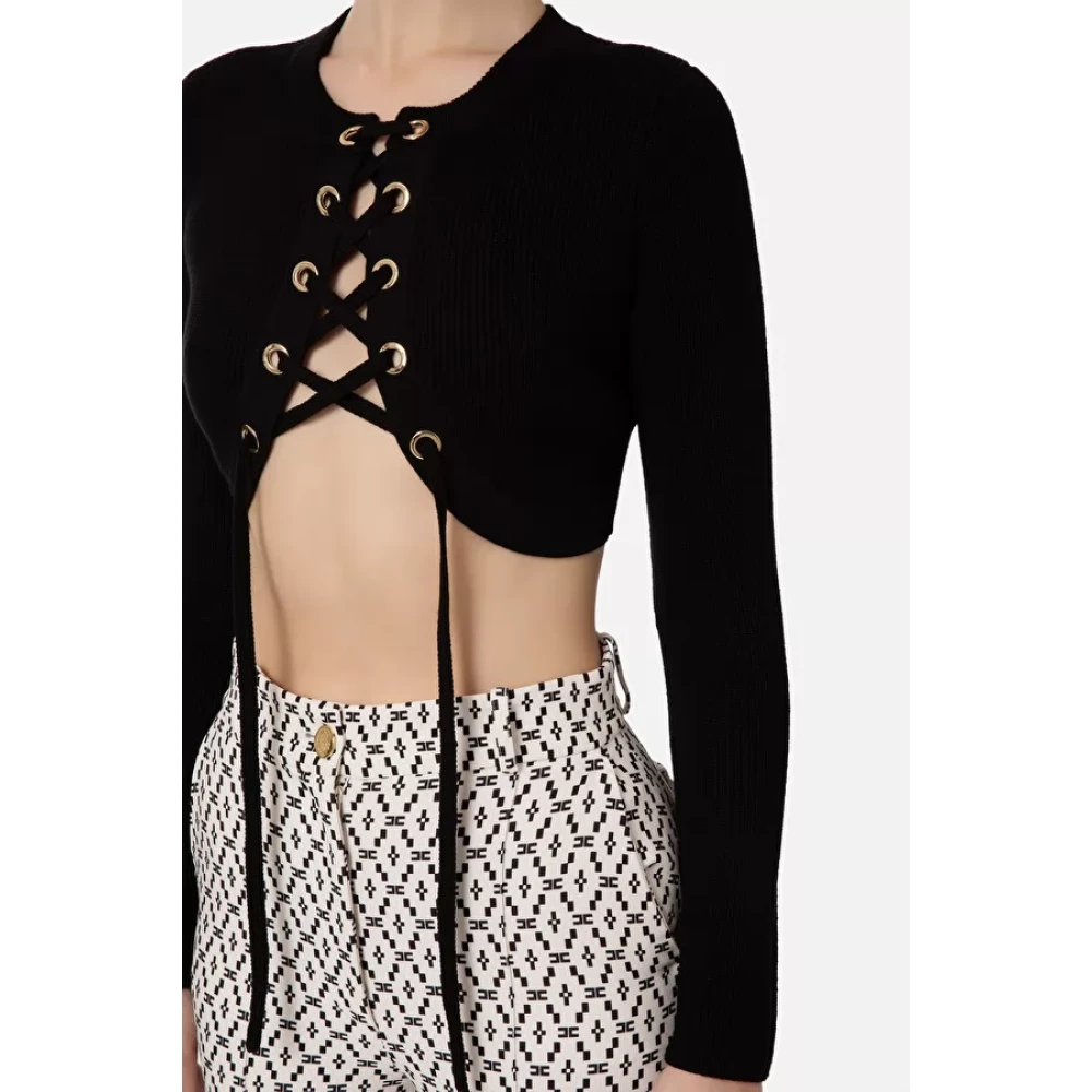 Elisabetta Franchi Micro Cardigan van Black Dames