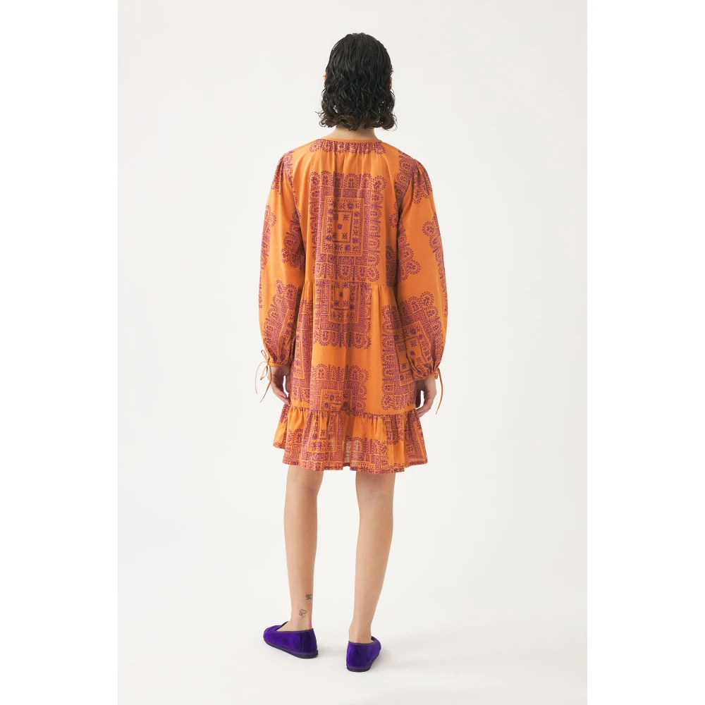 Antik batik Katoenen voile print mini jurk Nalii Multicolor Dames
