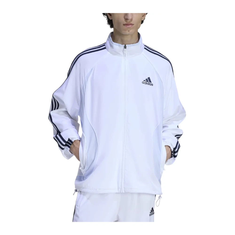 Adidas Uomo Bianco Track Jacket With Logo Detail - Man Jackets M - Immagine 3