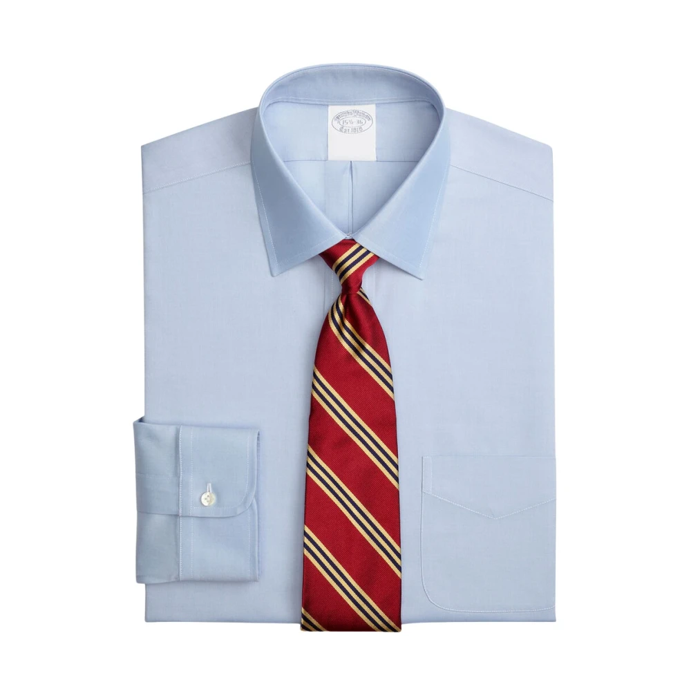 Brooks Brothers Lichtblauw Traditioneel Passend Stretch Supima Katoenen Non-Iron Overhemd met Ainsley Kraag Blue Heren