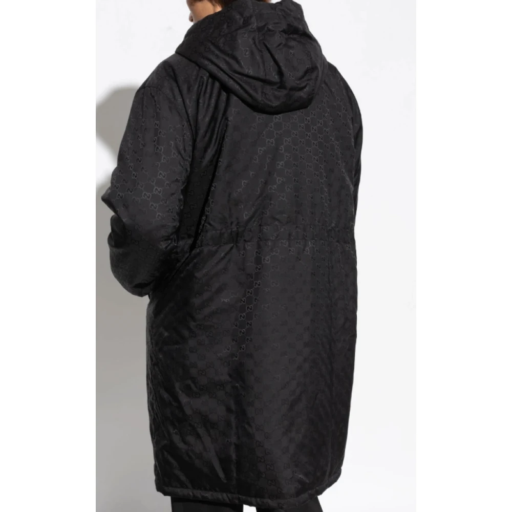 Gucci Monogram Jacquard Parka met Matte Finish Black Heren