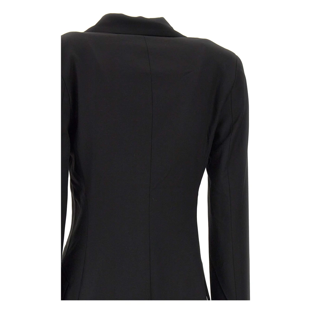 Remain Birger Christensen Zwarte Wollen Blazer met Peak Revers Black Dames