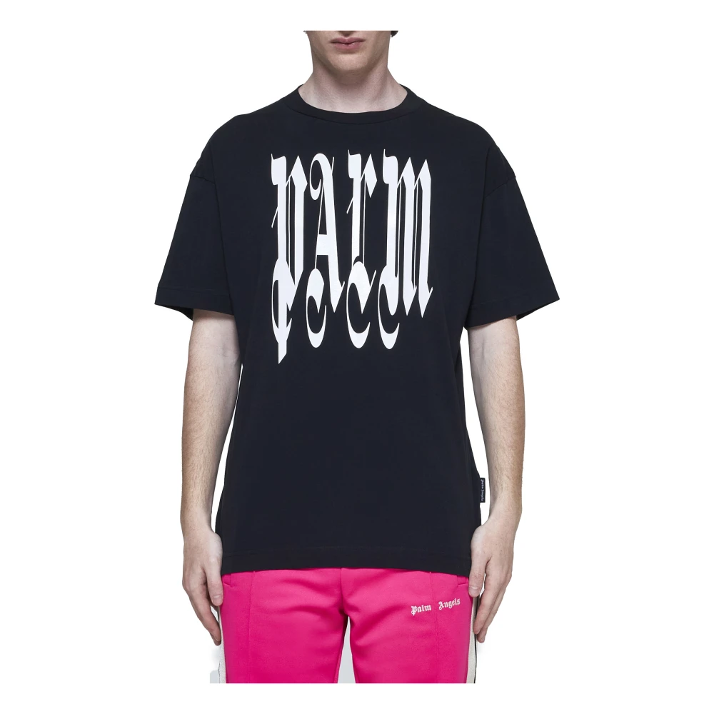 Palm Angels Gothic Palm T-shirt Black Heren