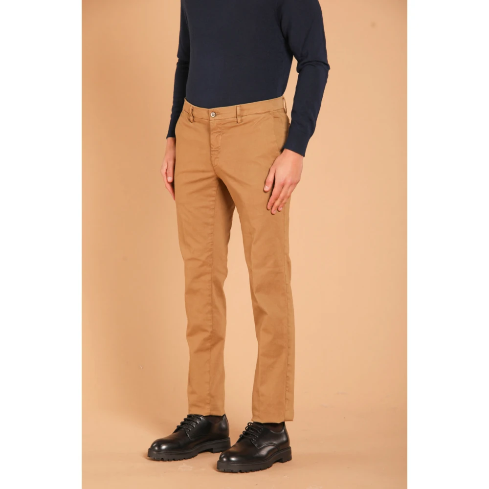 Mason's Gabardine Stretch Chino Broek Regular Fit Brown Heren