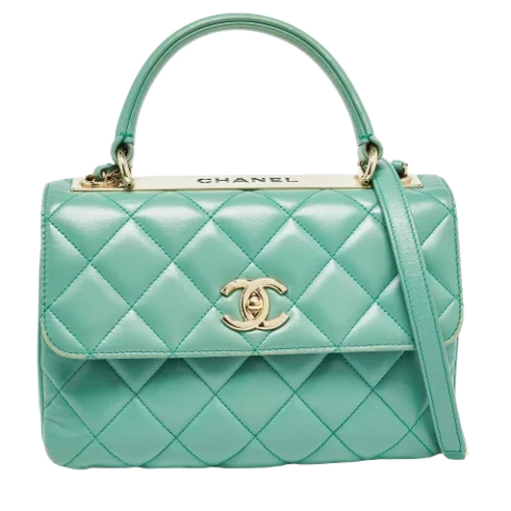 Chanel Vintage Pre-owned Leather handbags Green Dames