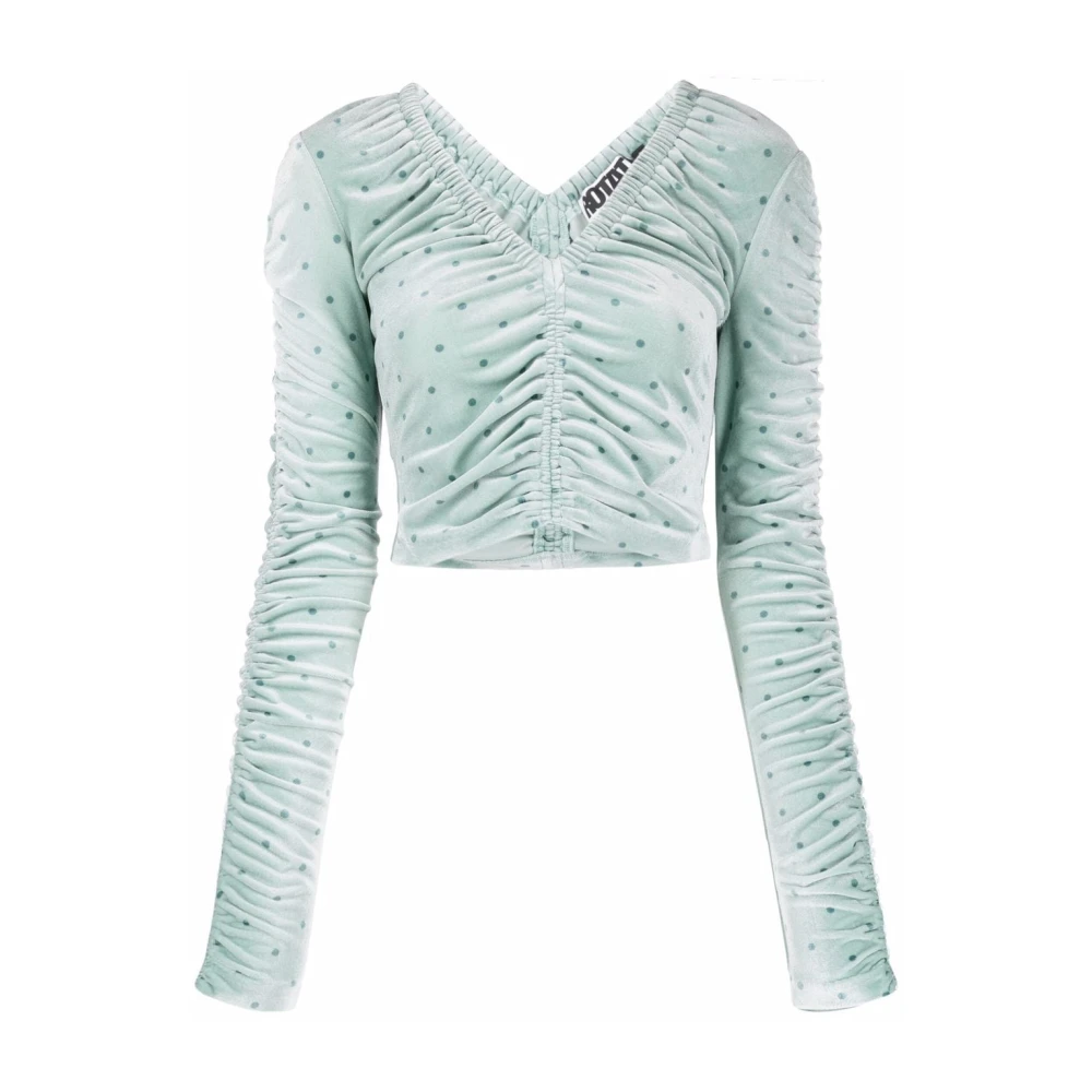 Rotate Birger Christensen Groene blouse met V-hals Green Dames