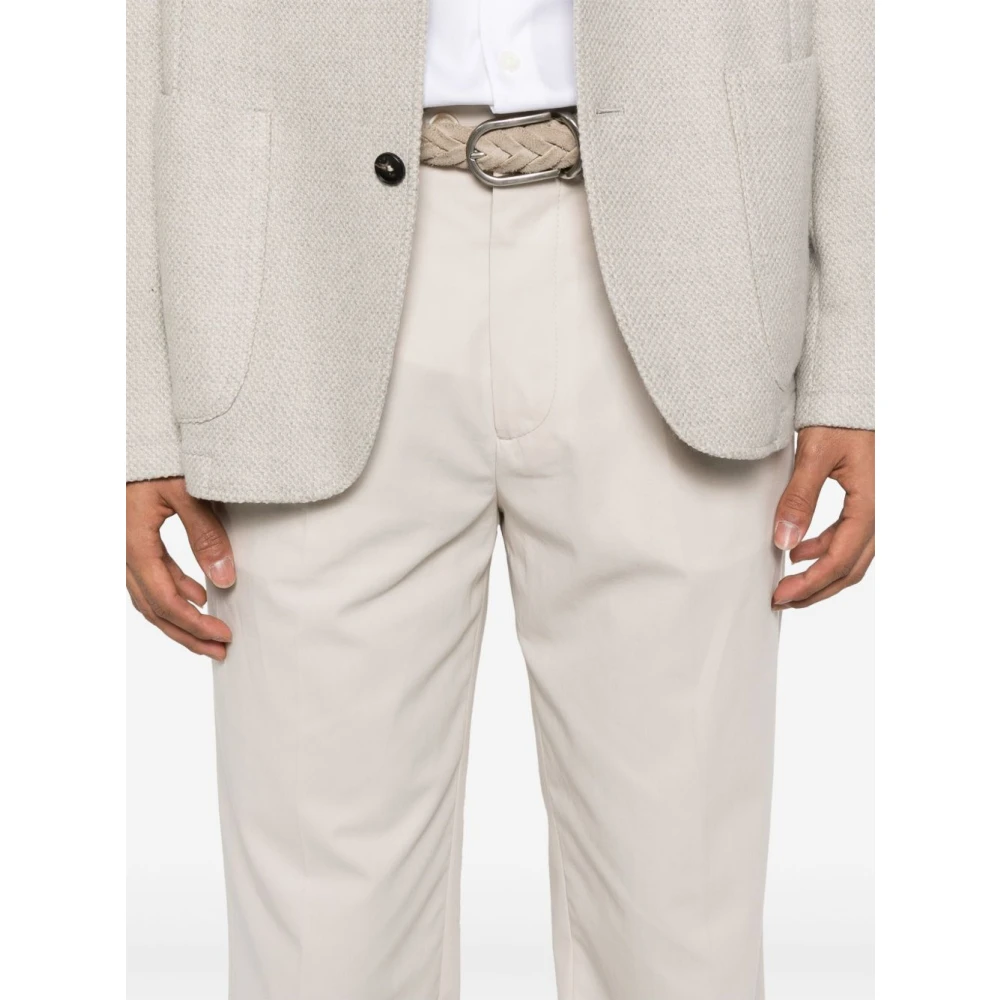 BRUNELLO CUCINELLI Beige Geplooide Broek met Zakken Beige Heren