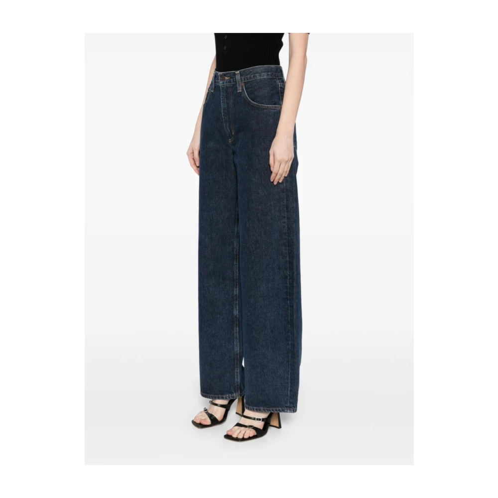 Agolde Gebogen Indigo Jeans Blue Dames