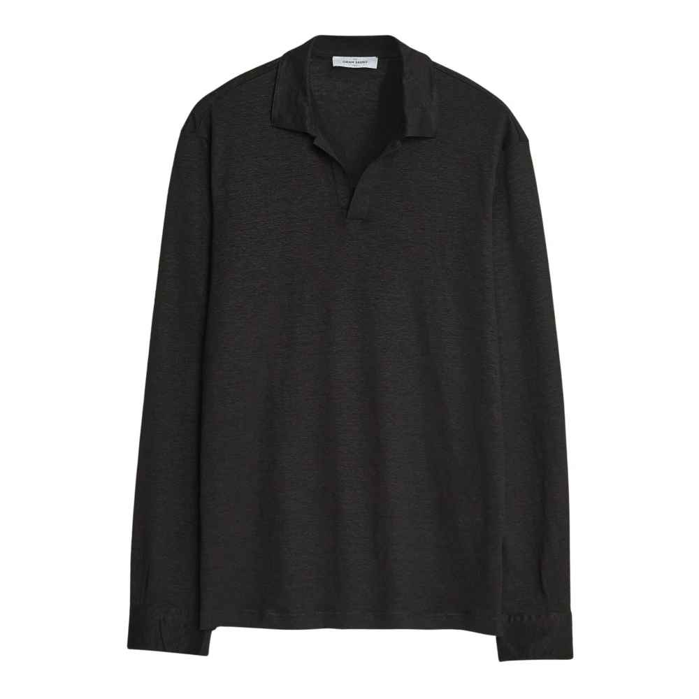 Gran Sasso Homme Noir Tops, Taille: 2XL Polo Manches Longues