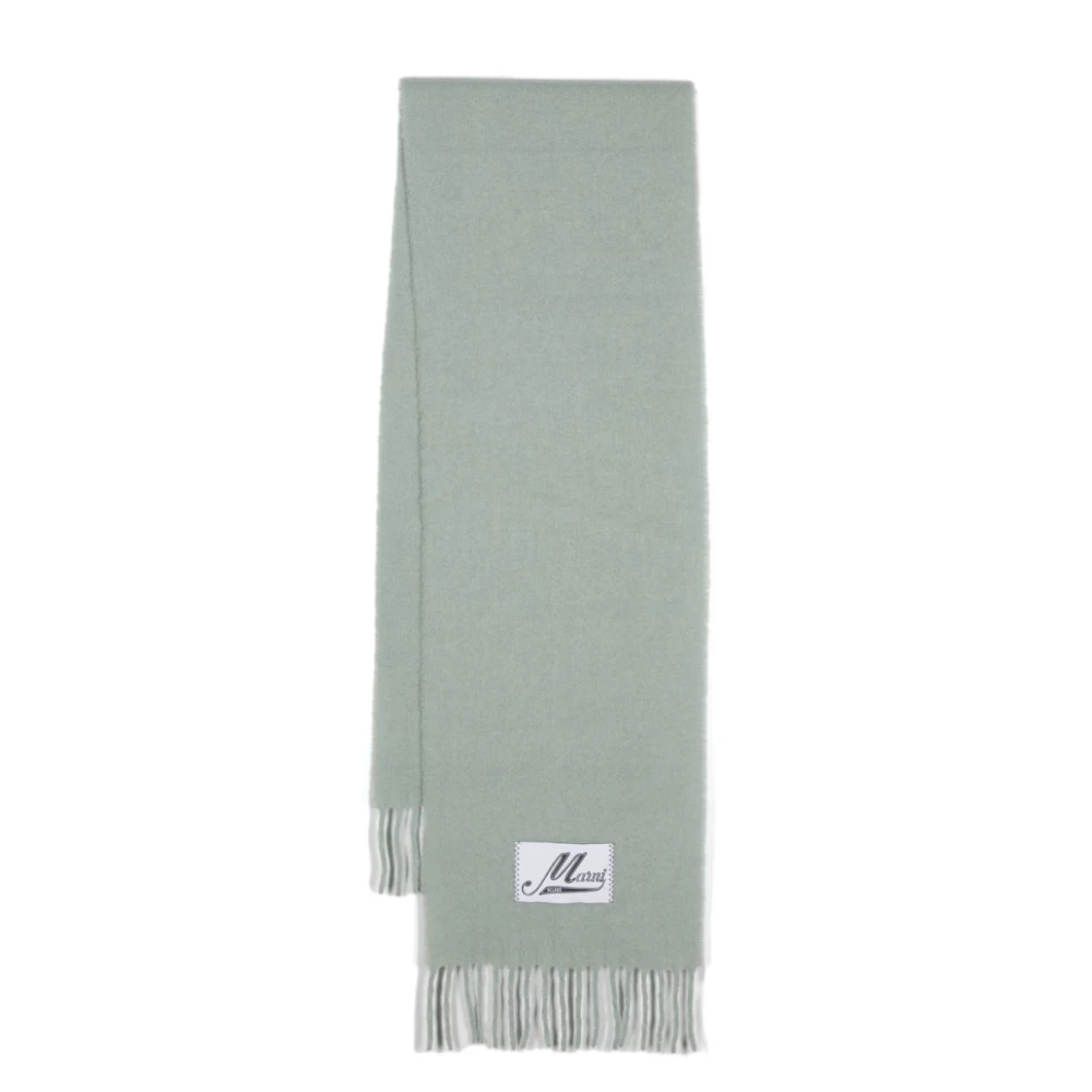 Marni Groene Sjaal met Franjes Hemelsblauw Alpaca Wol Green Heren
