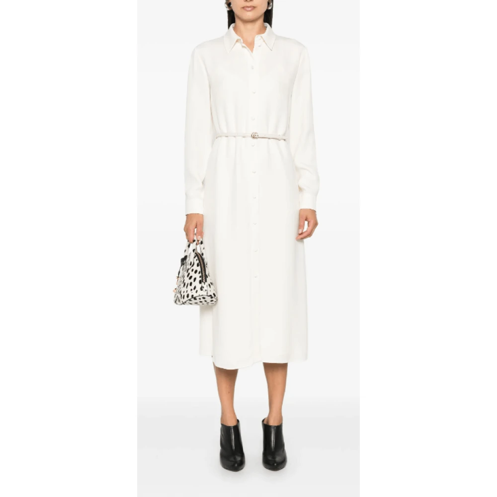 Gucci Witte Maxi Jurk met Riem White Dames