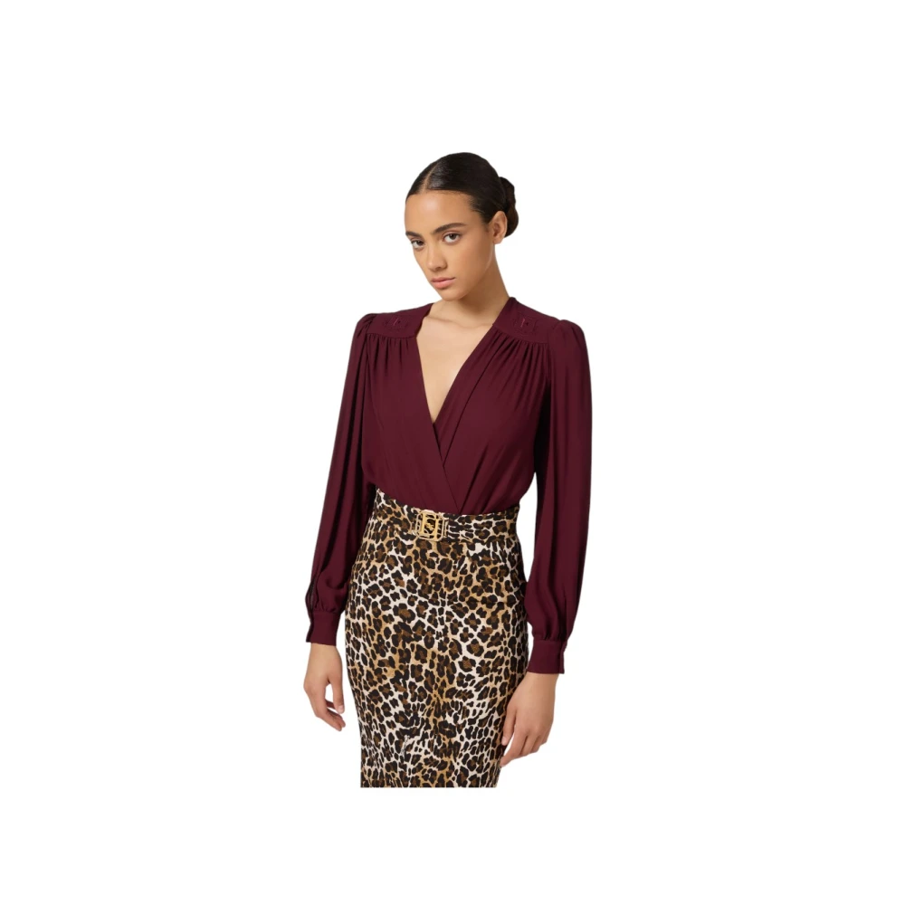 Elisabetta Franchi Stijlvolle Blouse voor Vrouwen Brown Dames
