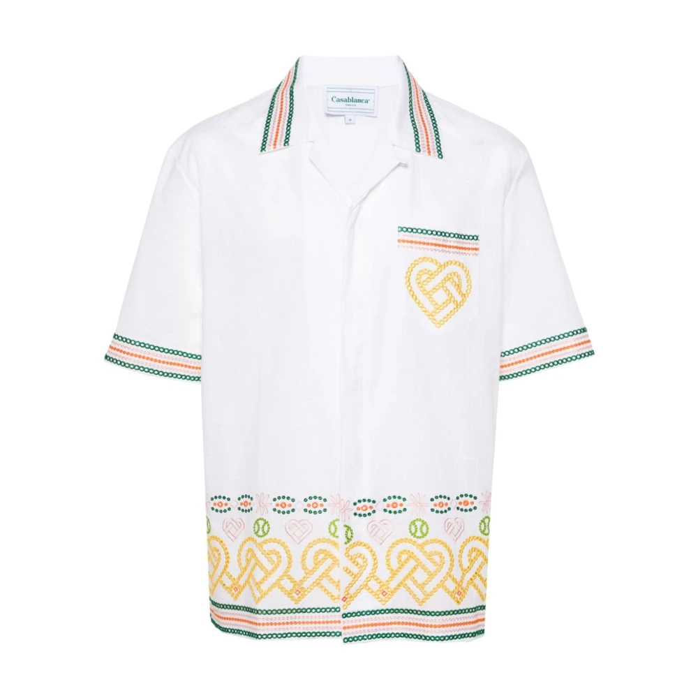 Casablanca Rode Bowling Shirt met Broderie Anglaise Multicolor Heren