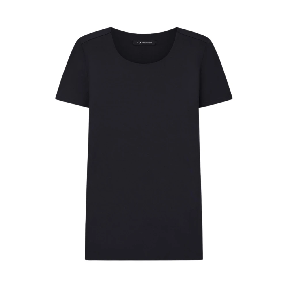 Armani Exchange Black T-Shirts, Female, S, Slim Fit T-Shirt In Stretch Cotton Jersey
