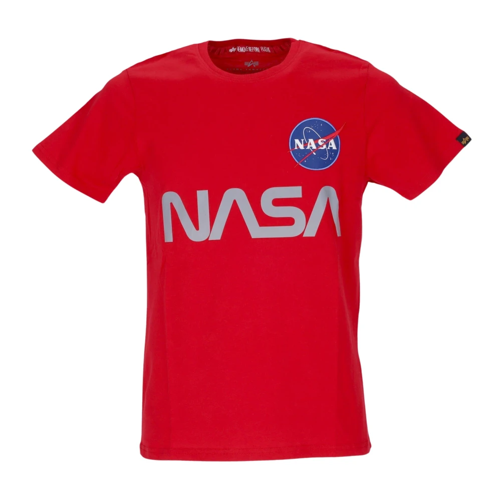 Alpha industries Reflecterend Nasa T-Shirt voor Mannen Red Heren