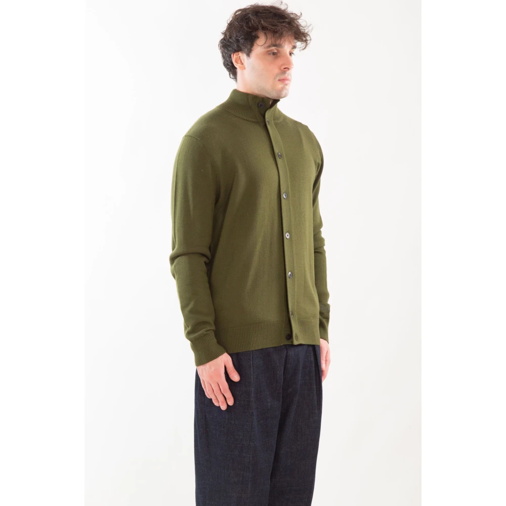 MC2 Saint Barth Lichte Merino Cardigan Green Heren