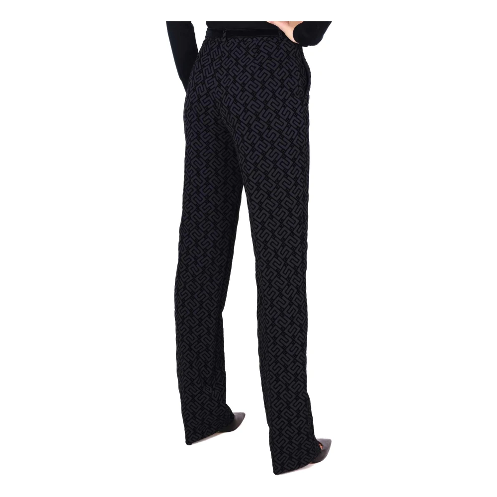 Elisabetta Franchi Zwarte Velours Broek Black Dames