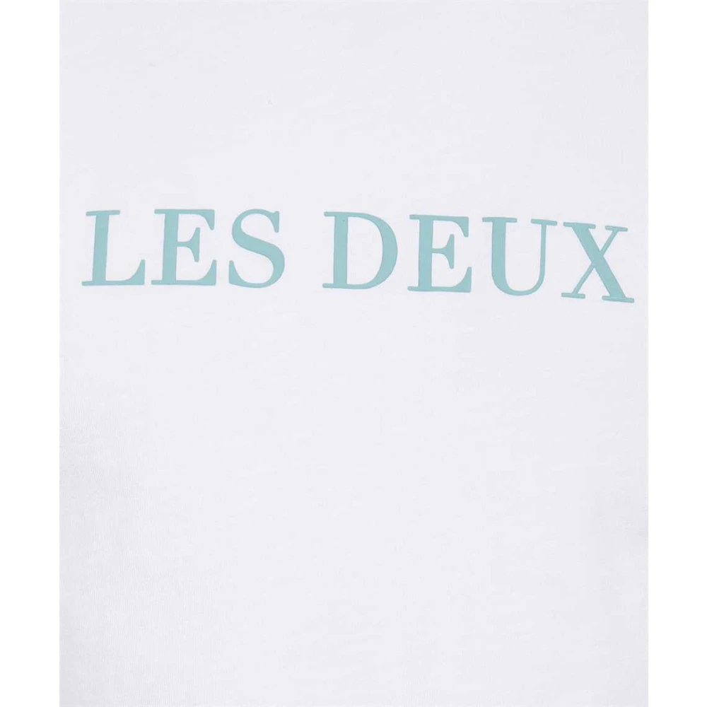 Les Deux Katoenen Logo T-shirt White Heren