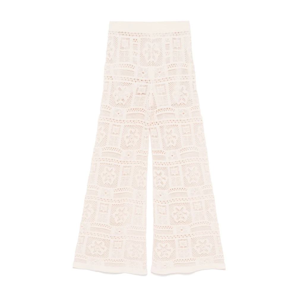 D.Exterior Beige Flare Broek Elastische Taille Beige Dames