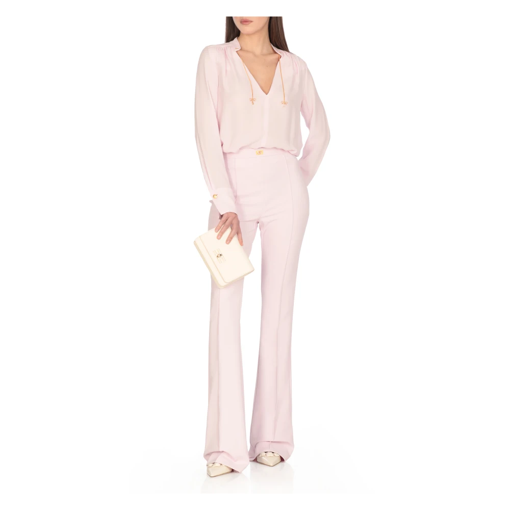Elisabetta Franchi Roze Viscose Shirt met Charms Pink Dames