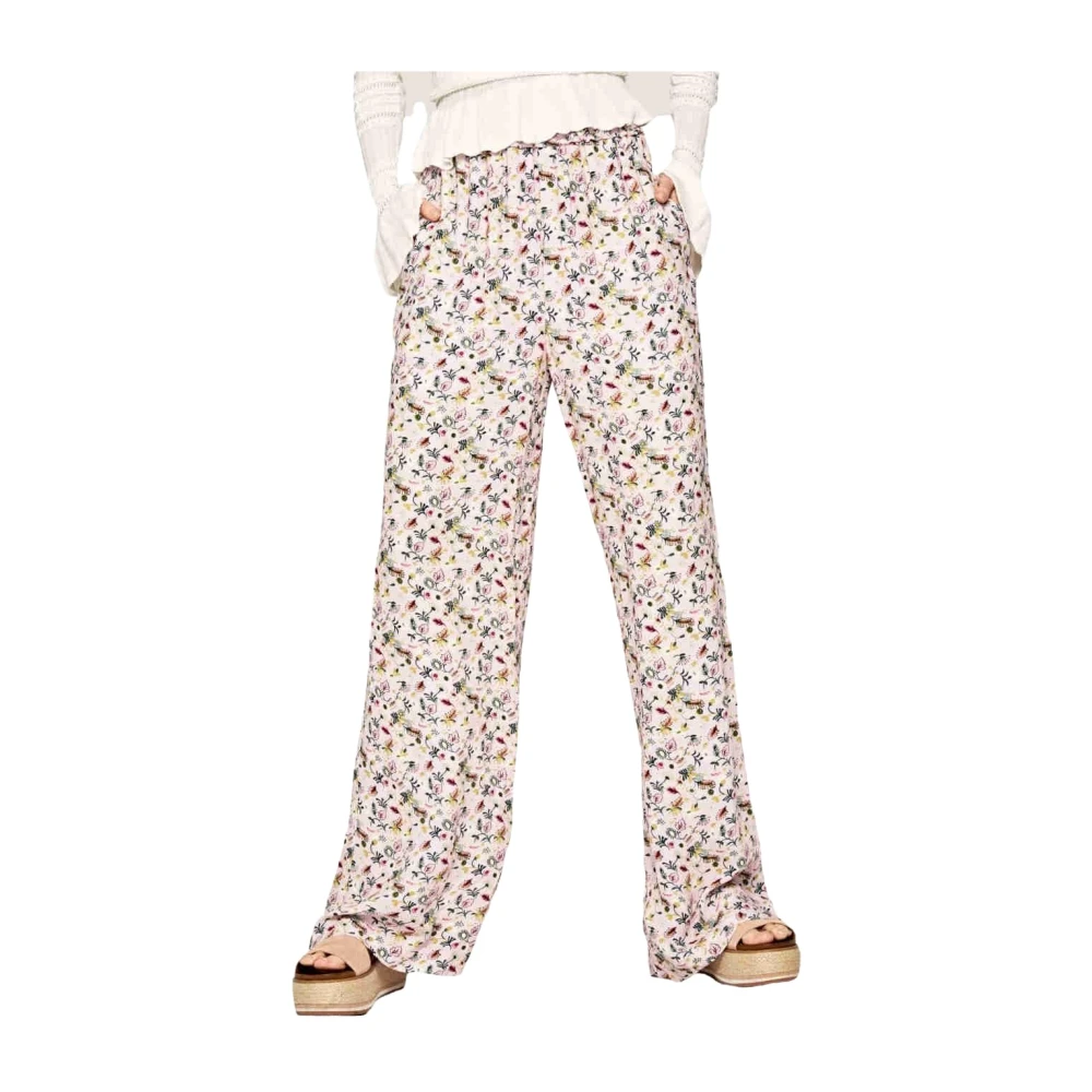 Pepe Jeans Women's Beige Wide Trousers, Xs, Straight Trousers Medea