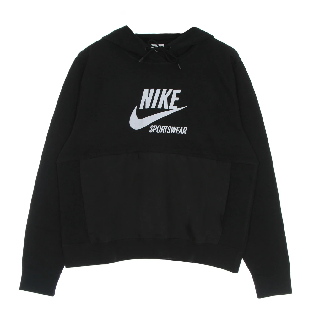 Nike Zwarte Fleece Hoodie met Koord Black Dames
