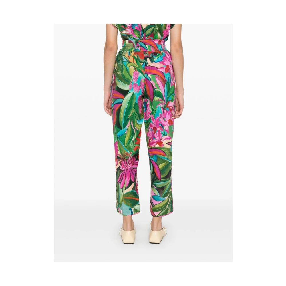 Farm Rio Groene Elastische Trekkoord Tailleband Multicolor Dames