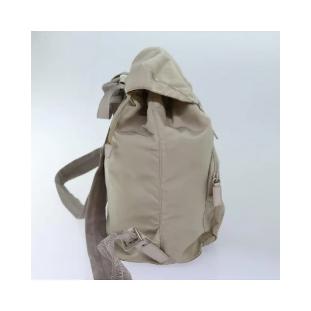 Prada Vintage Pre-owned Nylon backpacks Beige Dames