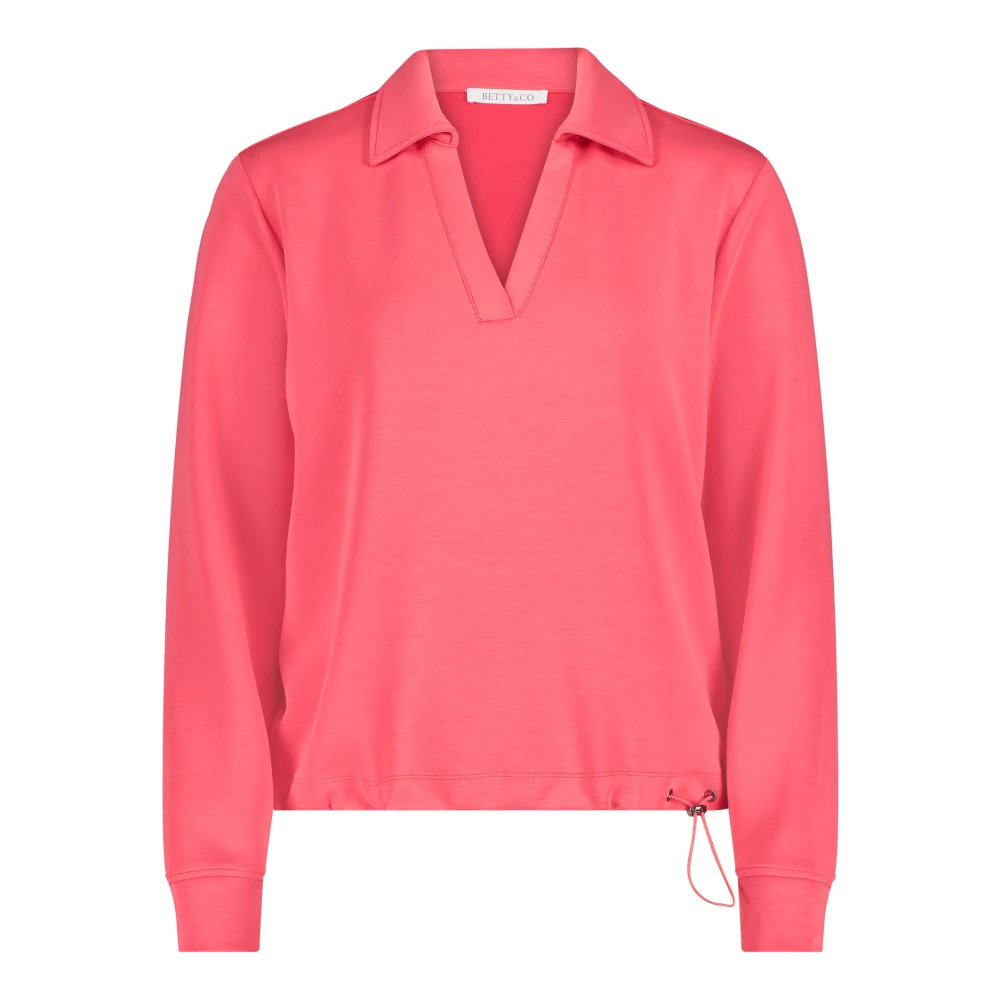 Betty & Co Sweatshirt met kraag Red Dames