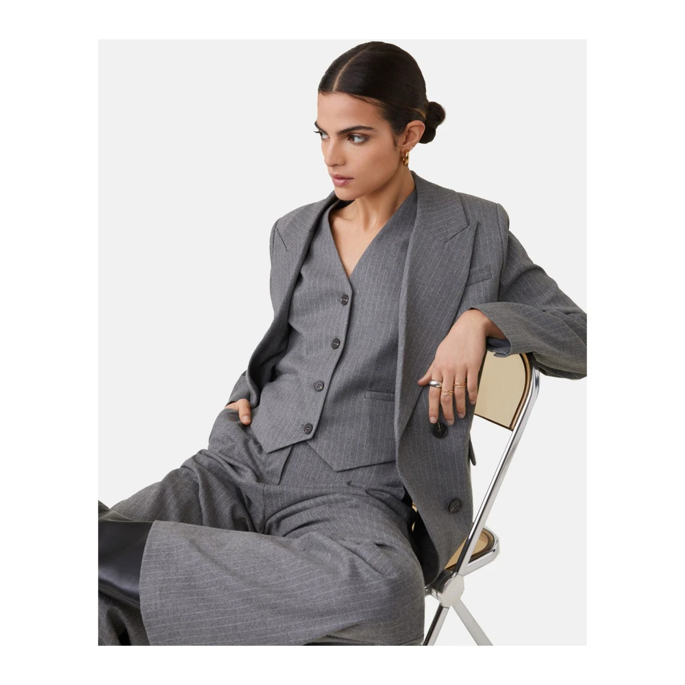 Suncoo Stijlvolle Mouwloze Jas Gray Dames
