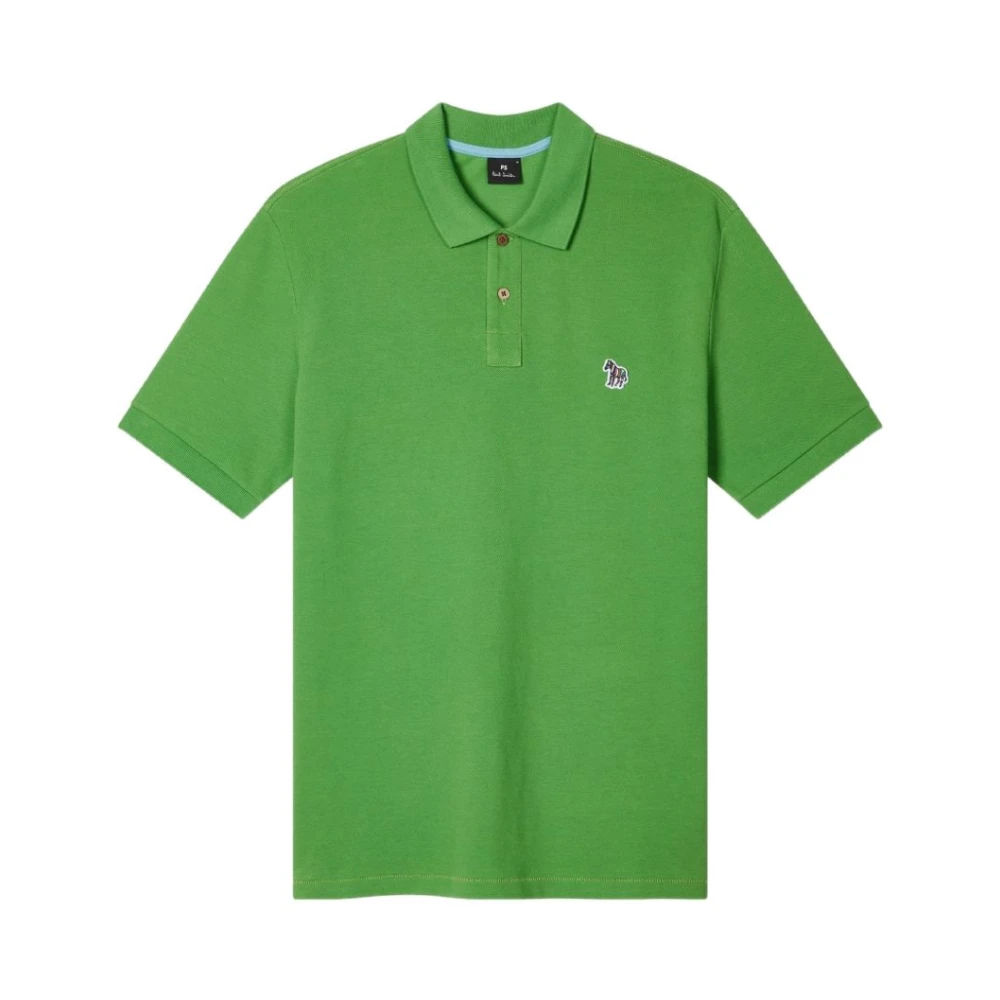 Paul Smith Men's Green Polo Shirts, S, Zebra-Motif Polo Shirt