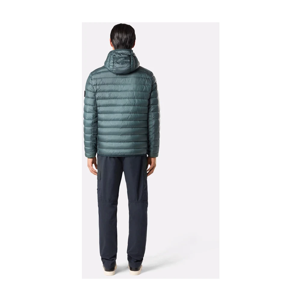 Stone Island Groene jas met capuchon en trekkoord Green Heren