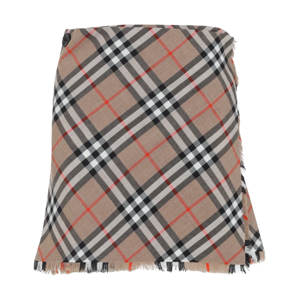 Burberry Vrouw Multicolor Check Wrap Skirt