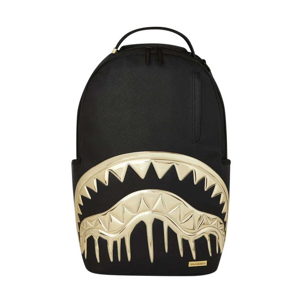Sprayground Unisex Black Backpacks, One Size, Gold And Dangerous Backpack
