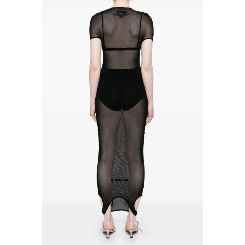 Jean Paul Gaultier Zwarte Mesh Dubbelzijdige Jurk Black Dames