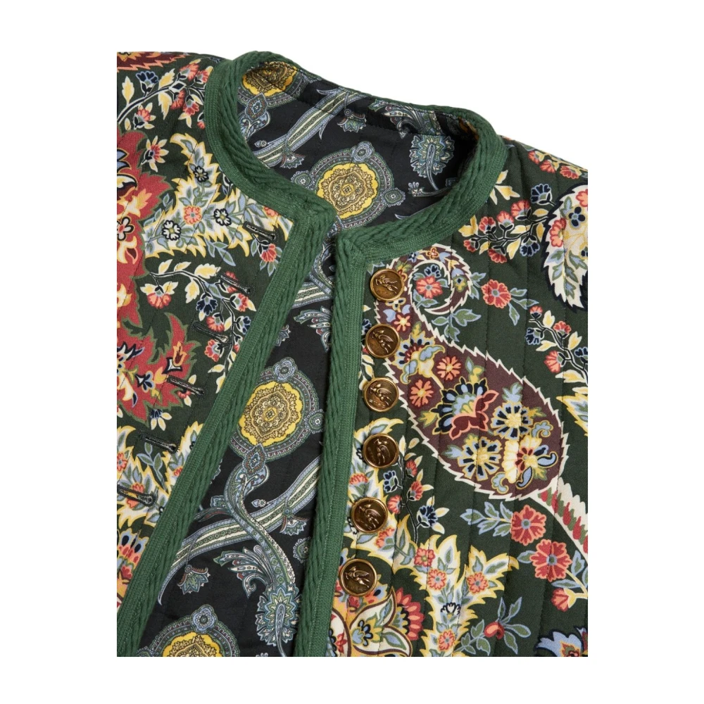 ETRO Groene Paisley Print Jas Multicolor Dames