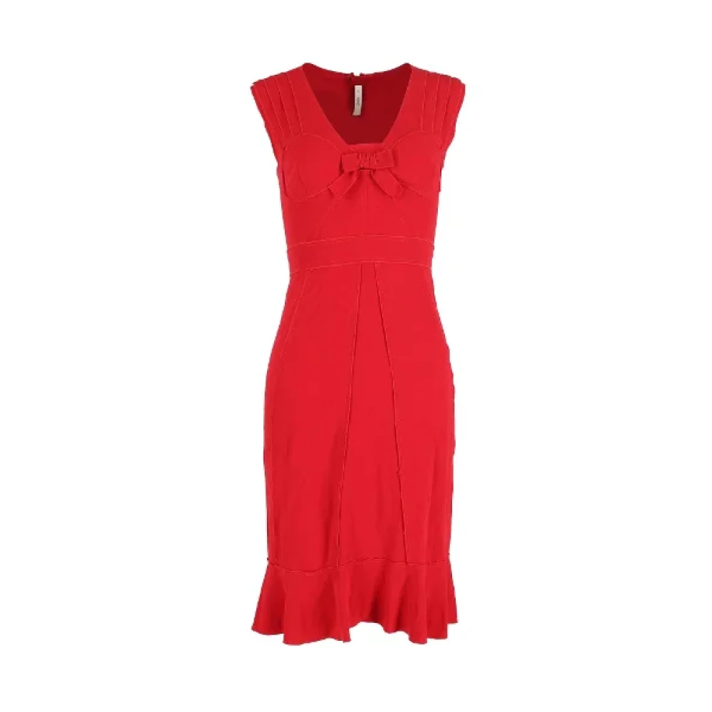 Prada Vintage Pre-owned Acetate dresses Red Dames