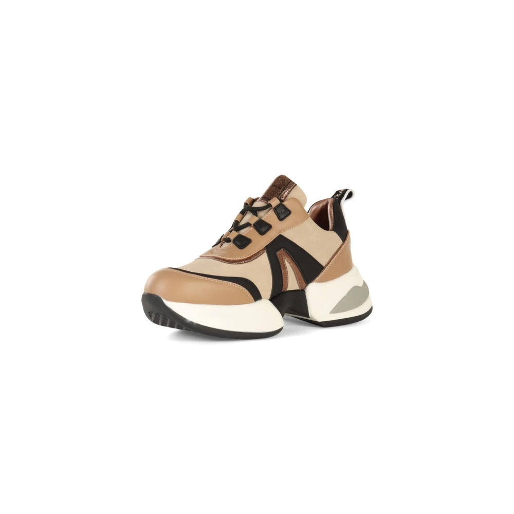 Alexander Smith Chunky Marble Sneakers met Gelamineerde Inzetstukken Beige Dames