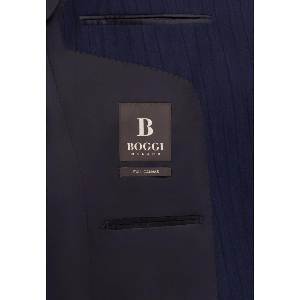Boggi Milano Pakjes in zuivere wol met pinstripe Blue Heren
