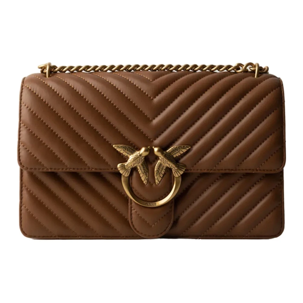 Pinko Sac À Bandoulière En Cuir Femme Sacs Brun  